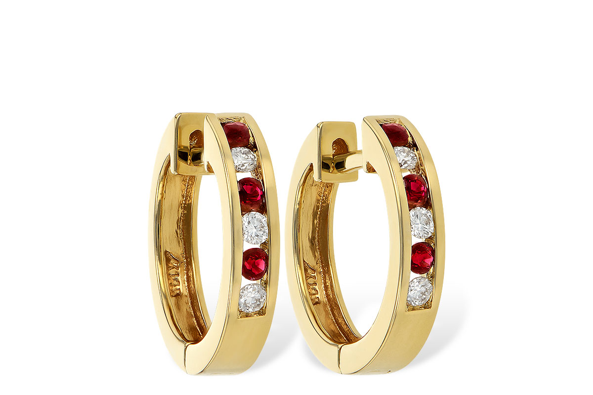 A037-30004: EARRINGS .16 RUBY .26 TGW