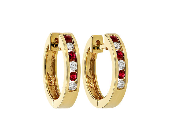 A037-30004: EARRINGS .16 RUBY .26 TGW