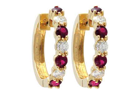 A037-30022: EARRINGS 1.30 RUBY 2.08 TGW