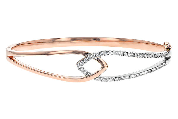A225-52804: BANGLE BRACELET .50 TW (ROSE & WG)