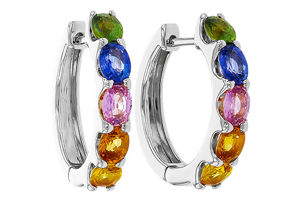 A310-93659: EARRINGS 2.20 TW MULTI-COLOR SAPPHIRE