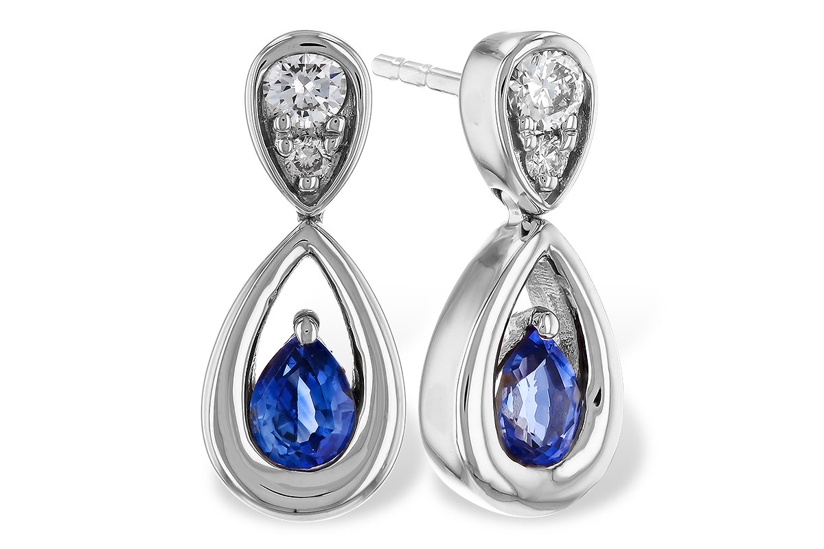 A310-93677: EARRINGS .42 SAPPHIRE .54 TGW (4x3 SAPP)