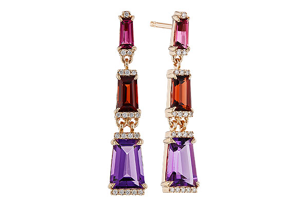 A310-94613: EARRINGS 1.98 SEMI-PREC (PT,GT,AMY) 2.05 TGW