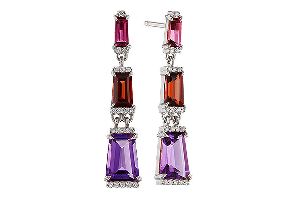 A310-94613: EARRINGS 1.98 SEMI-PREC (PT,GT,AMY) 2.05 TGW