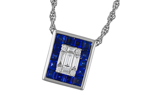 A310-98231: NECKLACE .84 SAPPHIRE TW 1.02 TGW