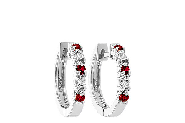 B037-30022: EARRINGS .17 RUBY .26 TGW