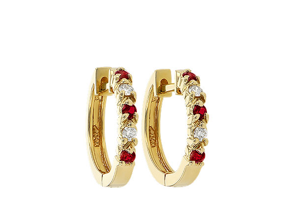 B037-30022: EARRINGS .17 RUBY .26 TGW