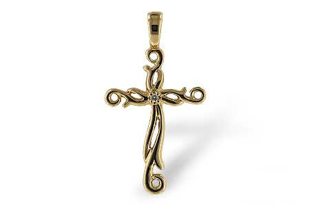 B042-76404: CROSS PENDANT .01 BR