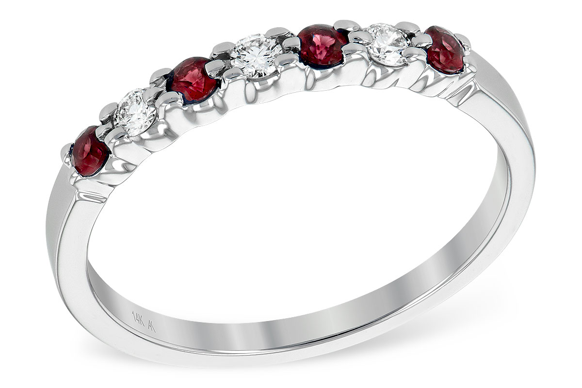 B221-89131: LDS WED RG .18 RUBY .28 TGW