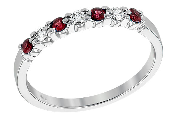 B221-89131: LDS WED RG .18 RUBY .28 TGW