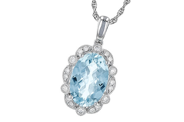 B226-41849: NECKLACE 2.40 AQUA 2.57 TGW (12x8MM AQ)