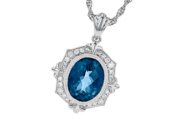 B226-43649: NECK 3.00 LONDON BLUE TOPAZ 3.16 TGW