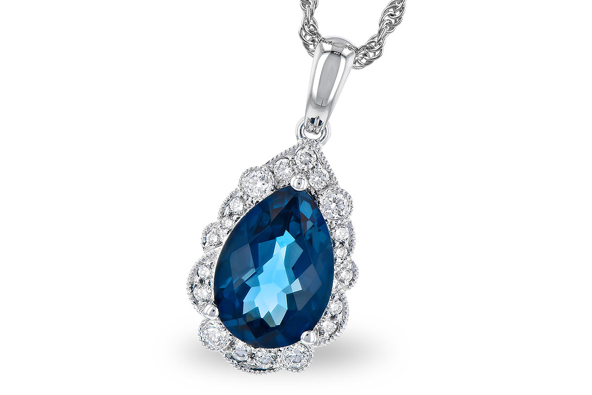 B309-15531: NECK 2.25 LONDON BLUE TOPAZ 2.40 TGW (10x7 PS)