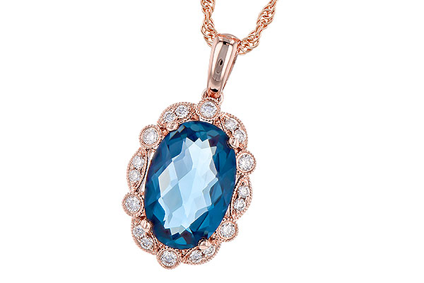 B309-17322: NECK 3.60 LONDON BLUE TOPAZ 3.77 TGW (12x8MM LBT)