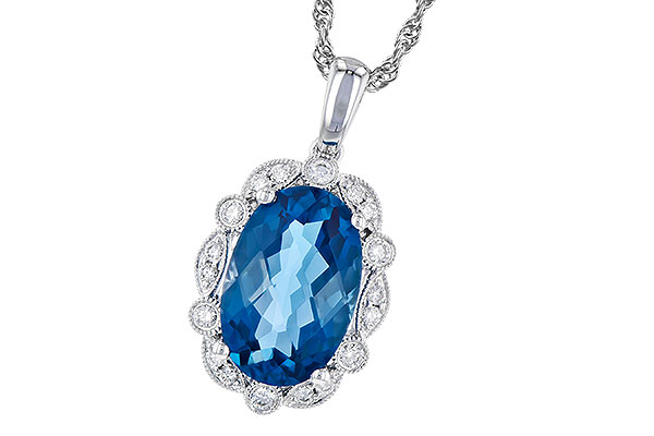 B309-17322: NECK 3.60 LONDON BLUE TOPAZ 3.77 TGW (12x8MM LBT)