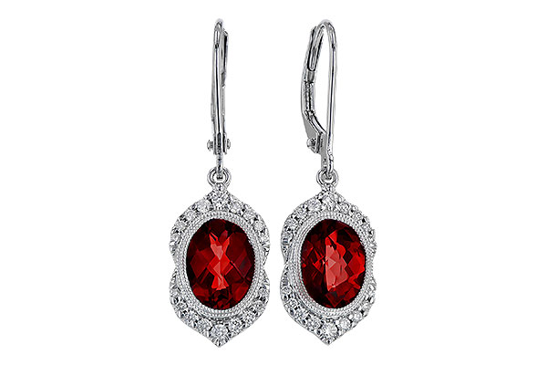 B310-90931: EARRING 3.06 GARNET 3.25 TGW
