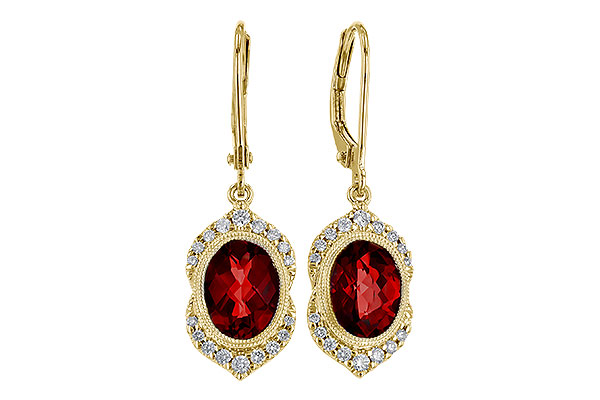 B310-90931: EARRING 3.06 GARNET 3.25 TGW