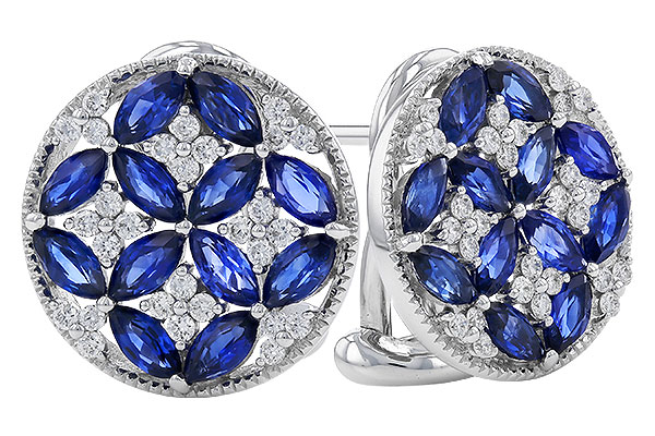 B310-91904: EARRINGS 2.07 TW SAPPHIRE 2.37 TGW