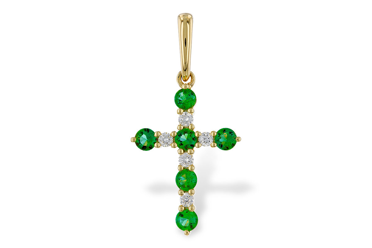 B310-92777: PENDANT .27 TW EMERALD .35 TGW