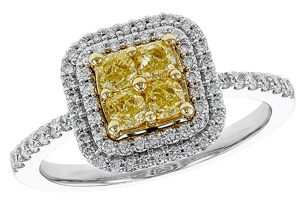 B310-94577: LDS RG .52 FANCY YELLOW DIAMONDS .85 TW