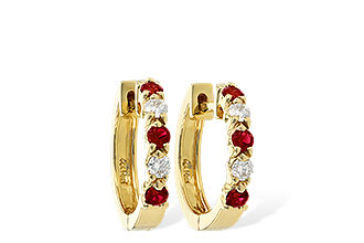 C037-30022: EARRINGS .33 RUBY .52 TGW