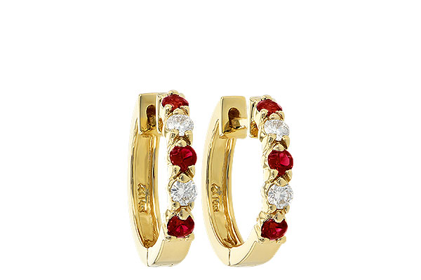 C037-30022: EARRINGS .33 RUBY .52 TGW