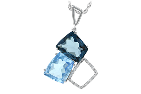 C224-60940: NECK 10.60 BLUE TOPAZ 10.73 TGW