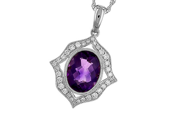 C310-06431: NECKLACE 1.52 AMETHYST 1.70 TGW (9x7 MM AMY)