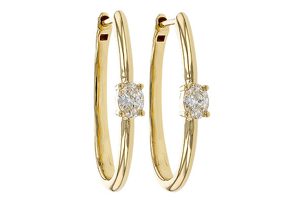 C310-94558: EARRINGS .47 TW OVAL DIAMONDS