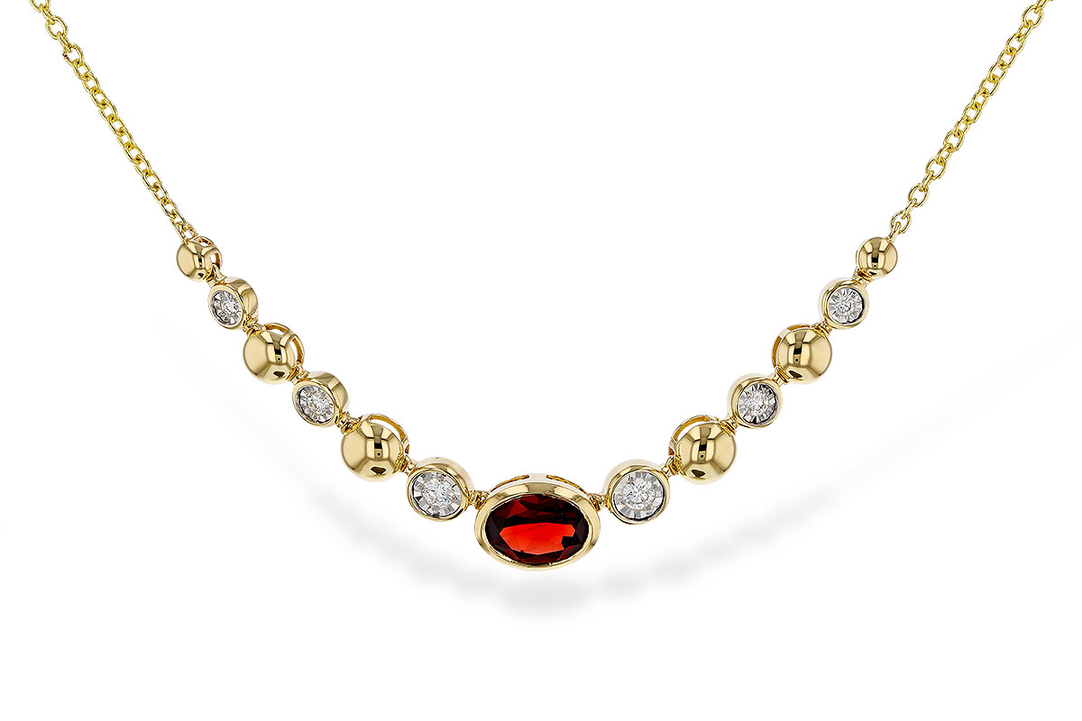 C310-98213: NECKLACE .88 GARNET 1.00 TGW (17")