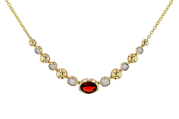 C310-98213: NECKLACE .88 GARNET 1.00 TGW (17")