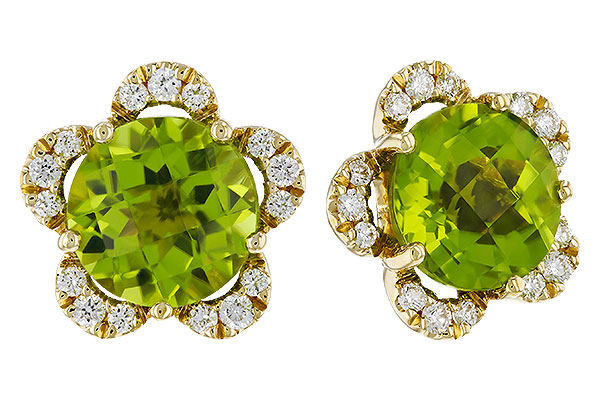 C310-99113: EARRINGS 2.93 PERIDOT 3.10 TGW (7MM RD)