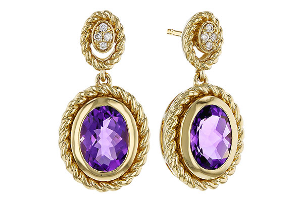 C310-99122: EARRINGS 1.98 AMETHYST 2.02 TGW (8x6MM AMY)