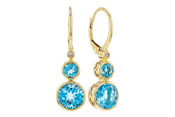 C311-81849: EARR 3.25 TW BLUE TOPAZ 3.27 TGW (4MM/7MM BT)