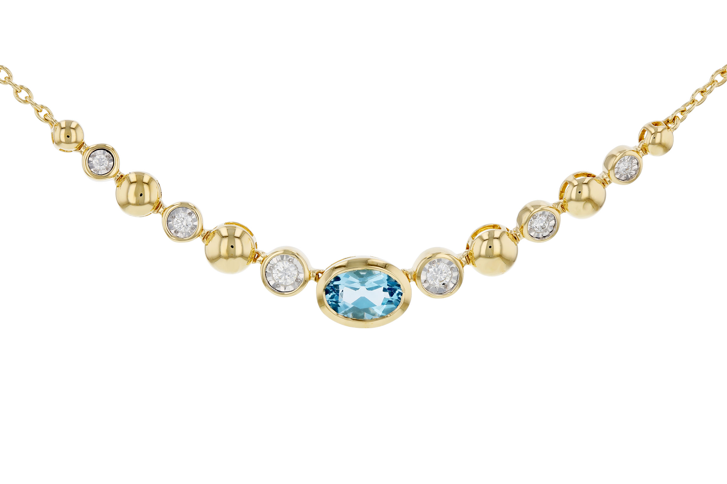 C311-82786: NECKLACE .83 SWISS BLUE TOPAZ .95 TGW (17")