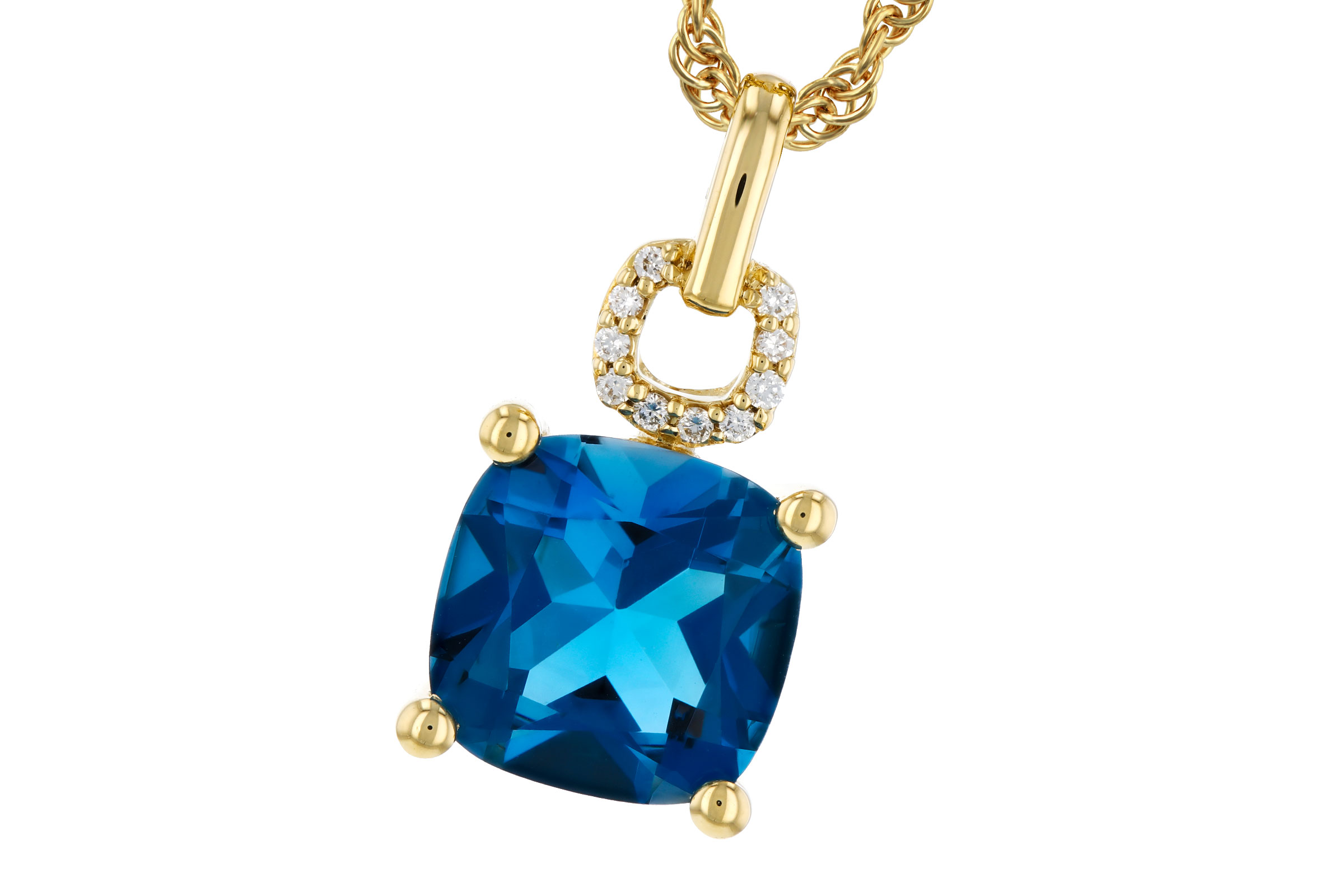 C311-83677: NECK 2.16 LONDON BLUE TOPAZ 2.18 TGW (8MM LBT)