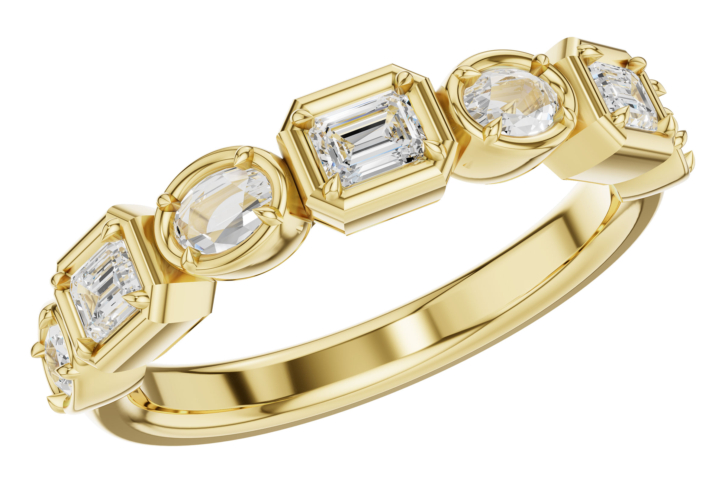 C311-83713: LDS DIA WED RG .55 TW FANCY CUT DIAS
