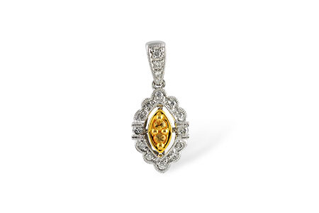 D222-79095: PENDANT .07 YELLOW SAPP .22 TGW