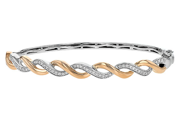 D225-50913: BANGLE BRACELET .42 TW (ROSE & WG)