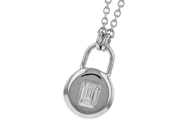 D310-06413: NECKLACE .19 EMERALD CUT (18")