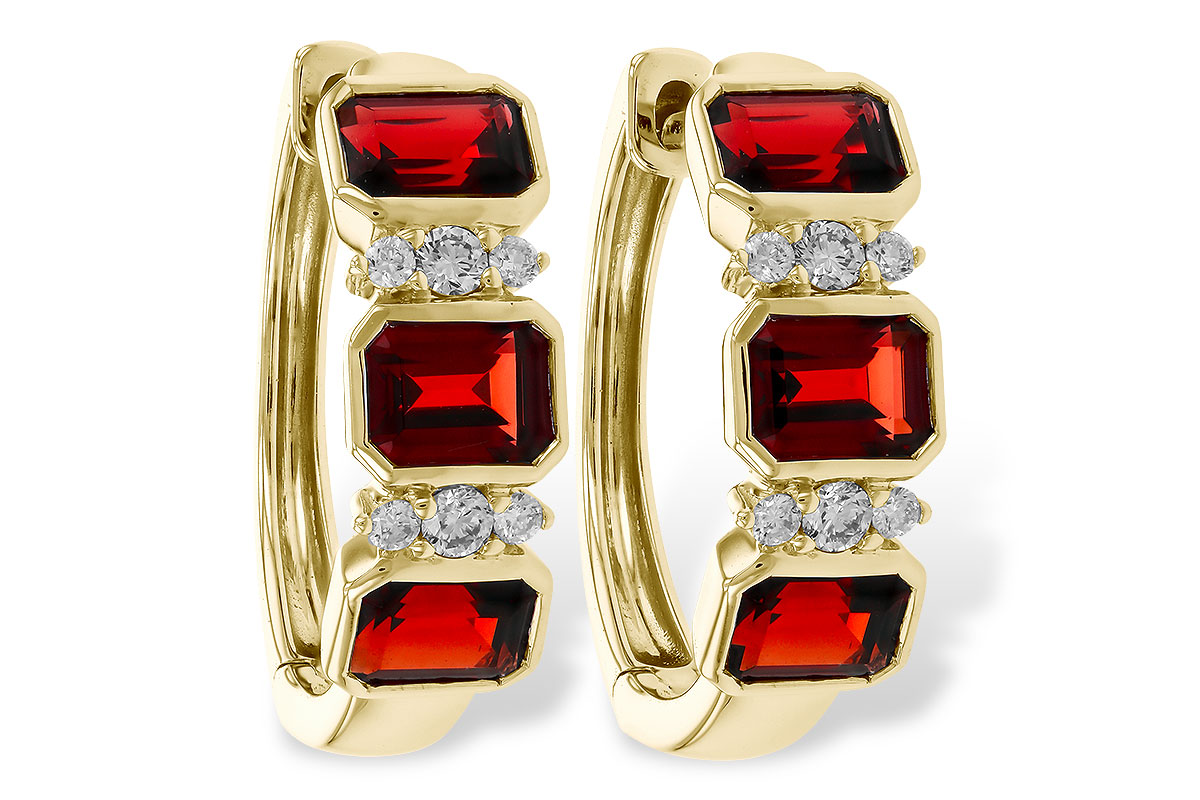D310-92786: EARRING 1.50 TW GARNET 1.61 TGW