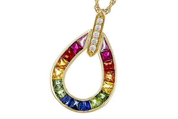 D310-93667: NECKLACE 1.10 MULTI-COLOR SAPPH 1.15 TGW