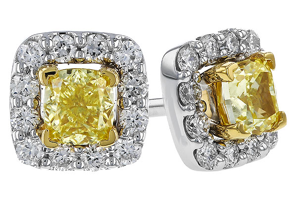 D310-94586: EARR .38 FANCY YELLOW DIAMONDS .54 TW