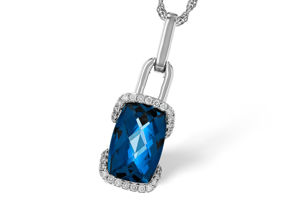 D310-99122: NECK 3.75 LONDON BLUE TOPAZ 3.90 TGW (12x8MM LBT)
