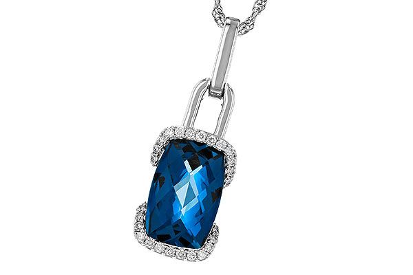 D310-99122: NECK 3.75 LONDON BLUE TOPAZ 3.90 TGW (12x8MM LBT)