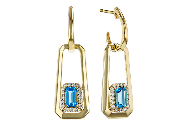 D310-99149: EARRING .66 TW BLUE TOPAZ .80 TGW (5x3MM BT)