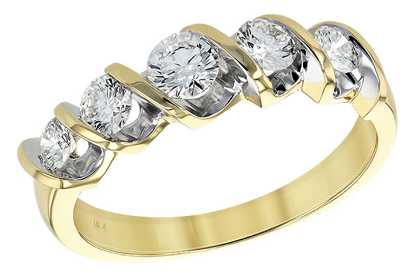 E129-15458: LDS DIA WED RING .75 TW