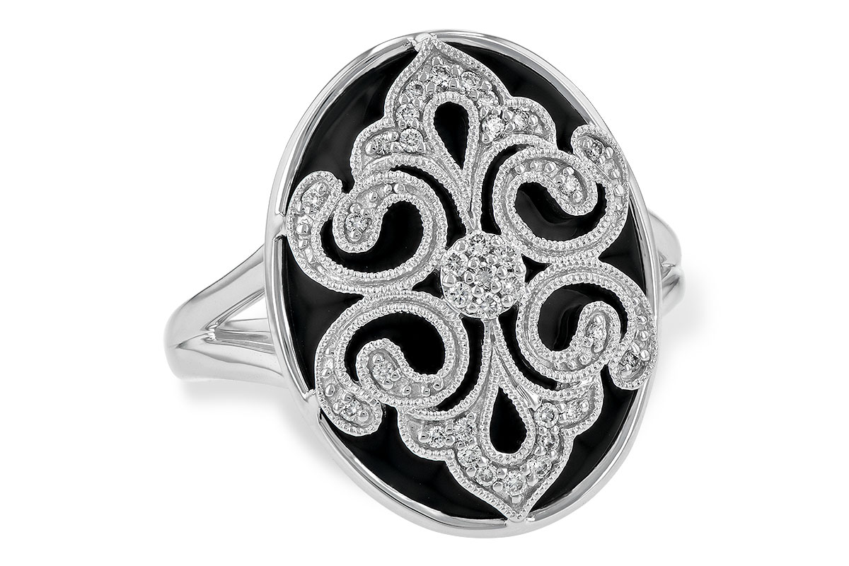 E224-55504: LDS ONYX & DIA RG .12 TW