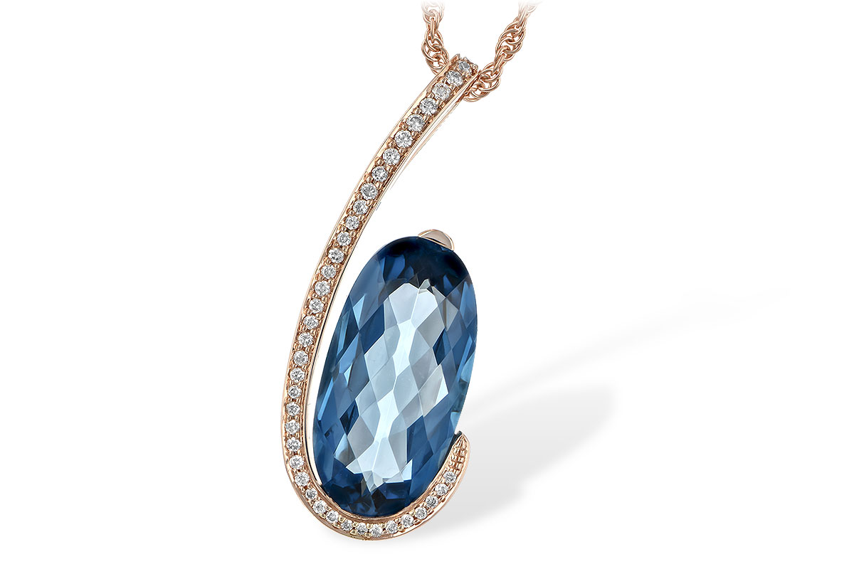 E225-46449: NECK 4.48 LONDON BLUE TOPAZ 4.60 TGW