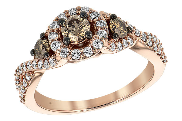 E225-51858: LDS DIA RG .23 BROWN CTR .97 TW